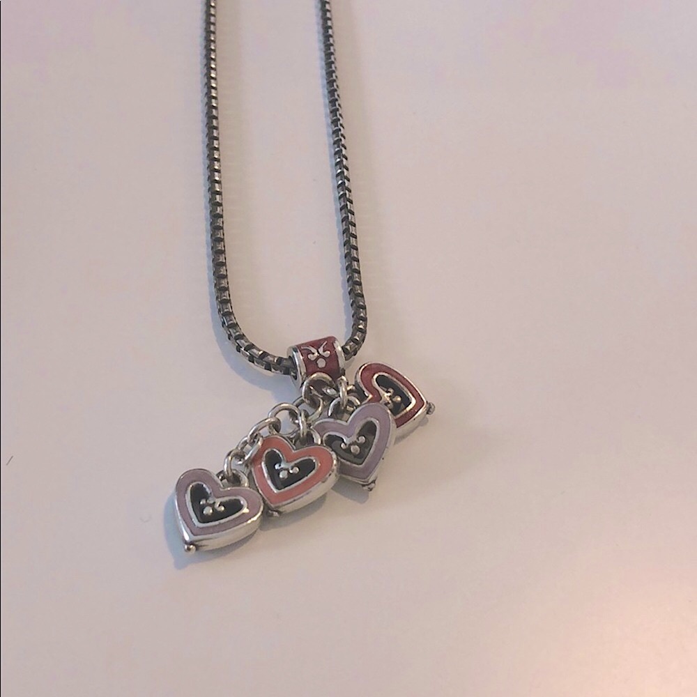 Heart Necklace - Enamel & Silver
